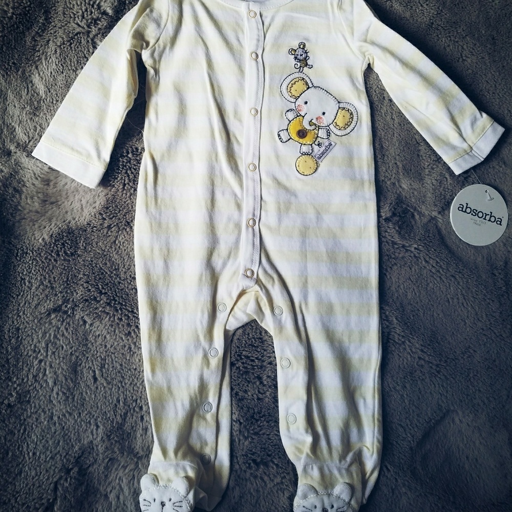 NWT Delicate Baby Footie Pajama By Absorba Paris